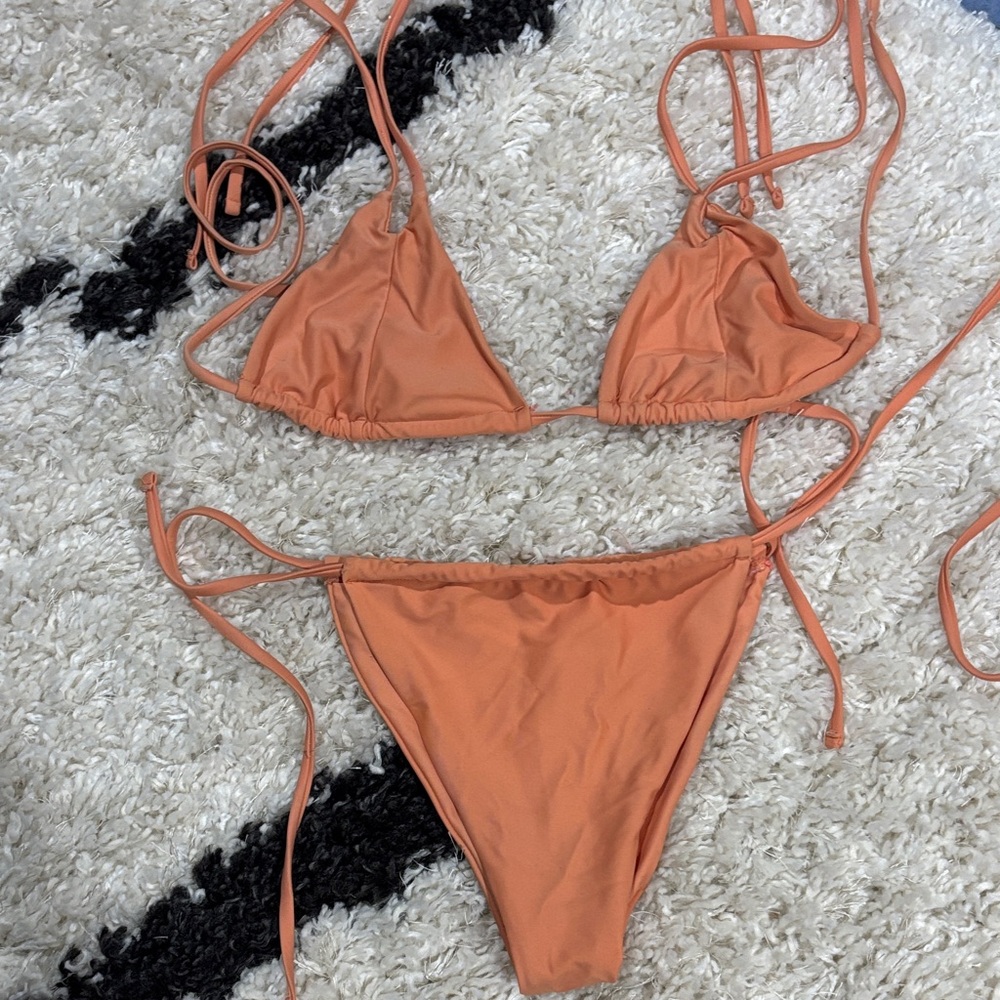 Orange Triangle Bikini Set